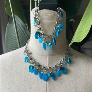 Blue Charm Necklace Set